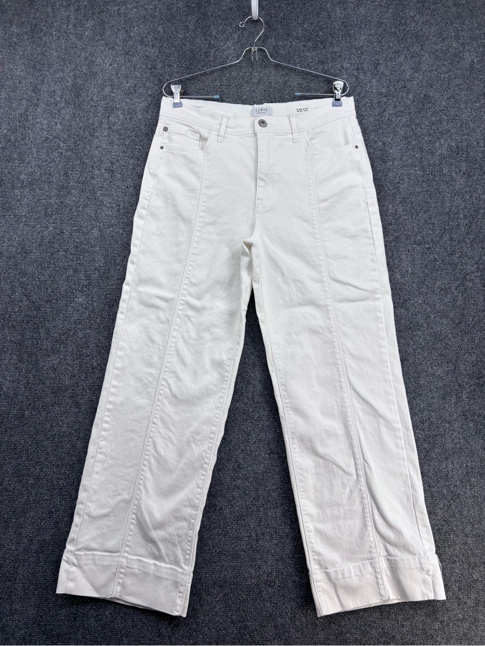 Curve Appeal White Coastal Chic High Rise Wide Leg Jeans Women’s 10